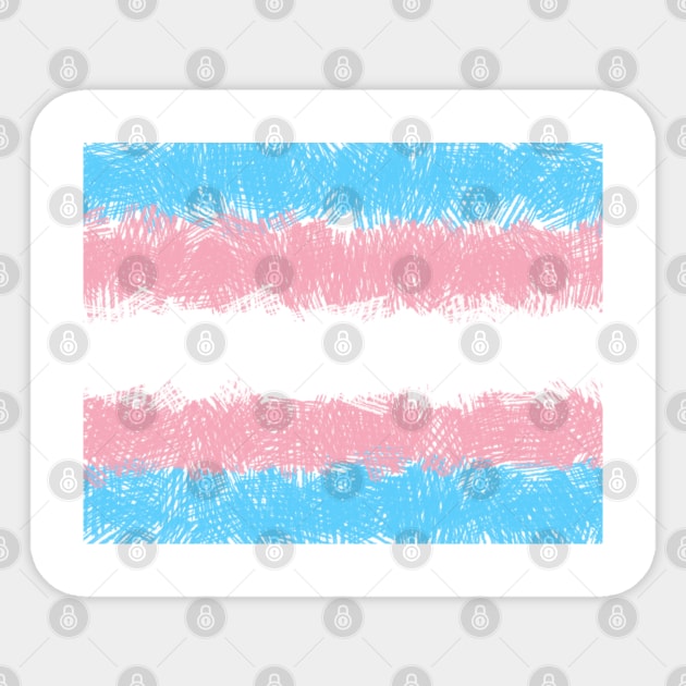 Trans Flag in a Crosshatch Design Sticker by PurposelyDesigned